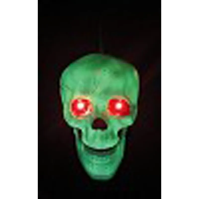 Crazy Bones 6 In. Prelit Skull Halloween Decor With Sound Activation