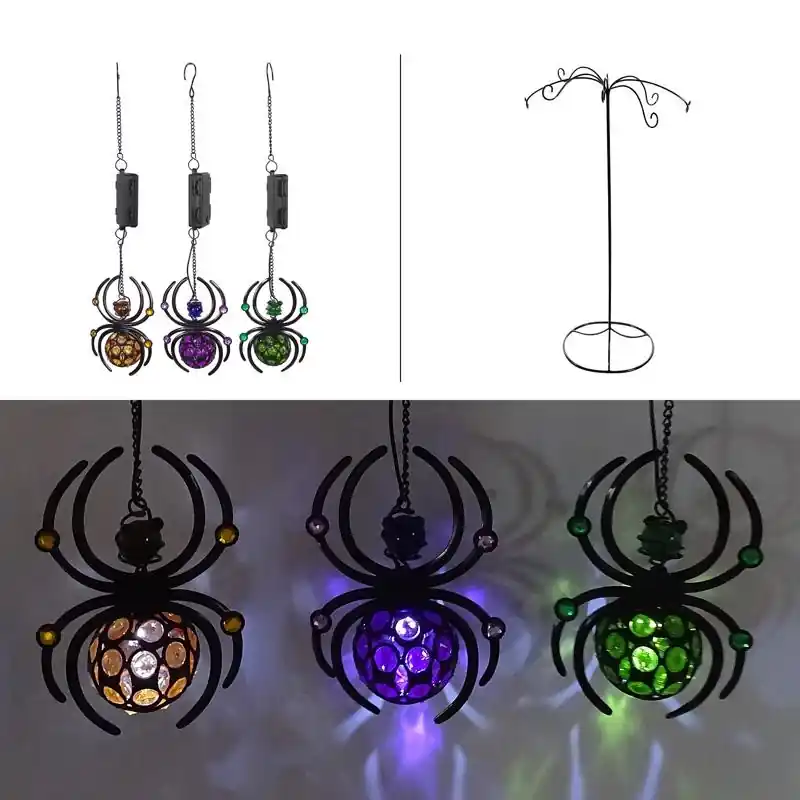 6 Spider Hanging Decor - Halloween Outdoor Decoration - Model Rgg607a