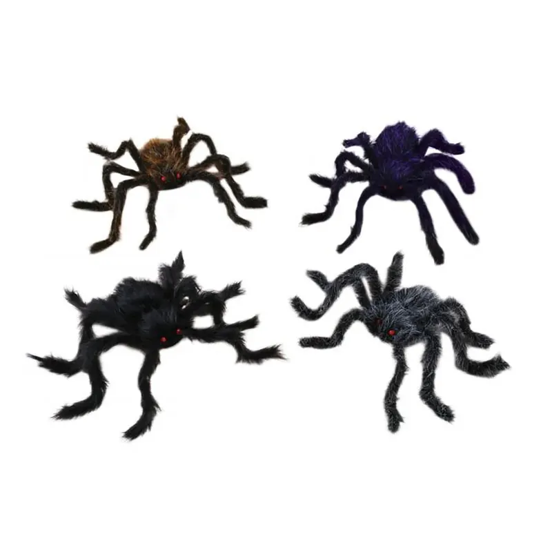 11 In. Hairy Spider Halloween Decor - Poseable And Spooky