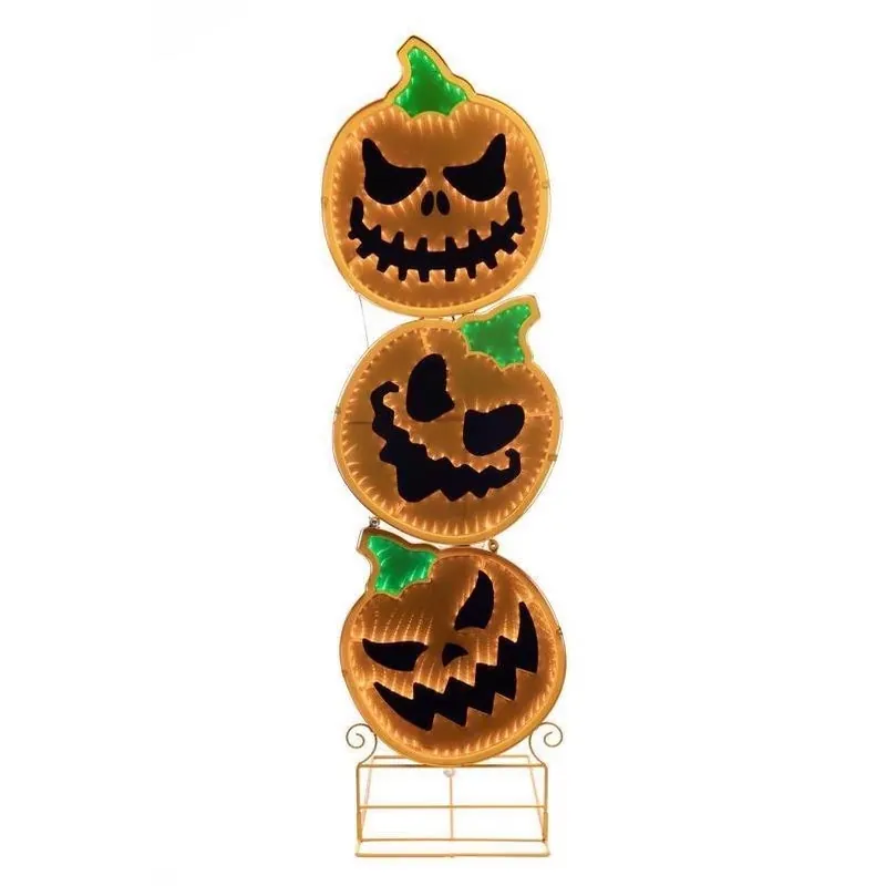 48‑Inch LED Infinity Pumpkin Stack – Pre‑Lit Halloween Decoration