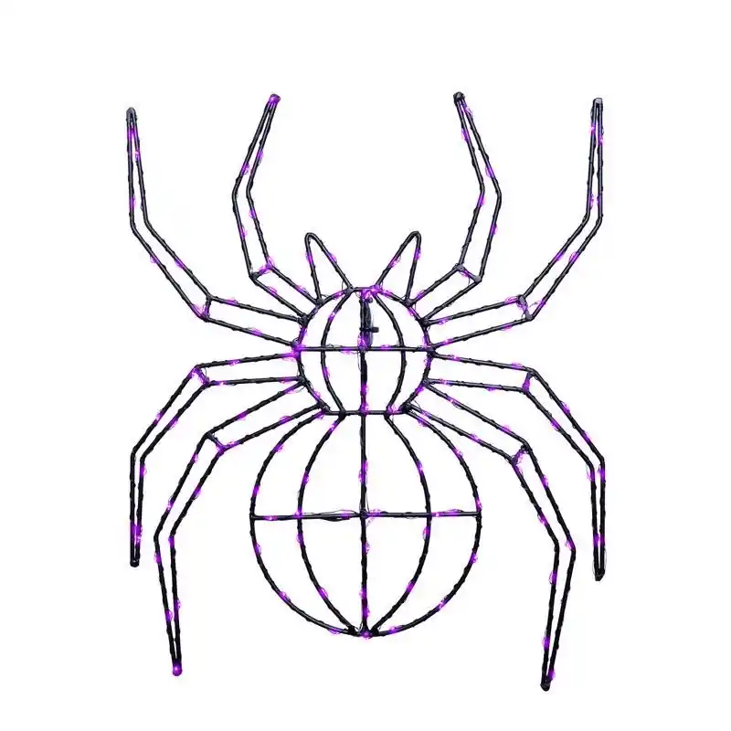 Celebrations Purple 140 Ct 16 In. LED Prelit Illuminated Spider Halloween Decor
