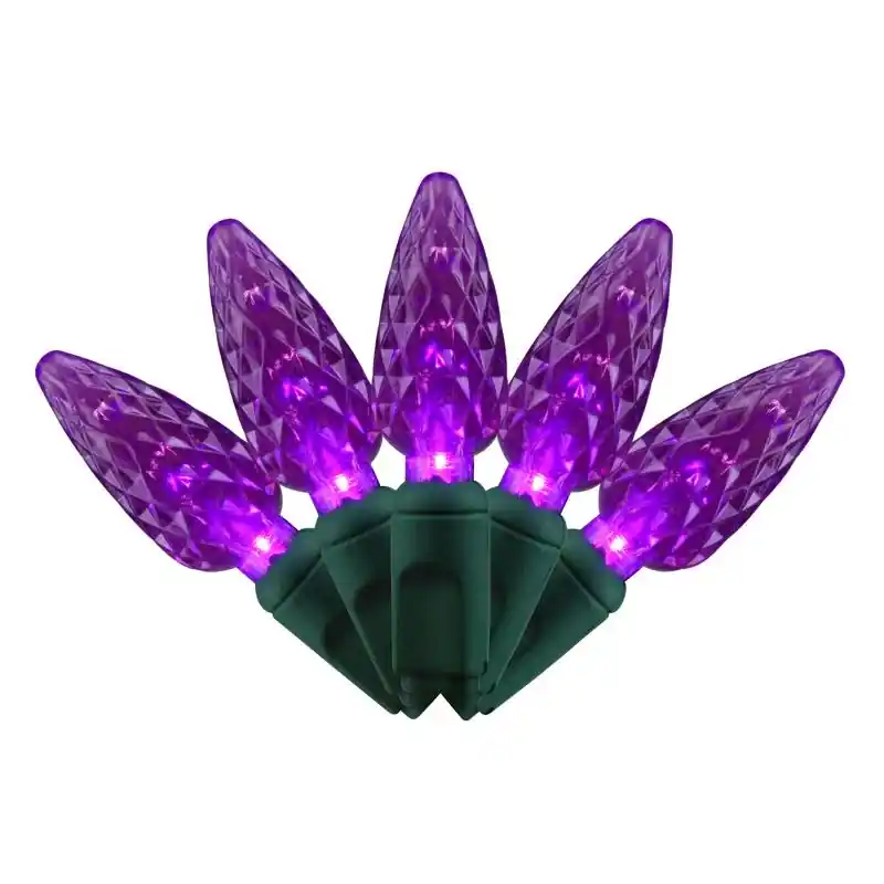 Purple 100 Count Led C6 Halloween String Lights - Plug-in