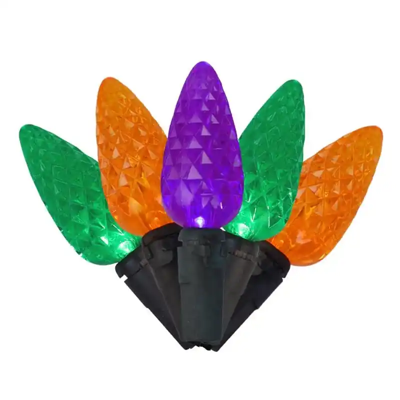 Multicolored 100 Count Led C6 Halloween String Lights - Plug-in