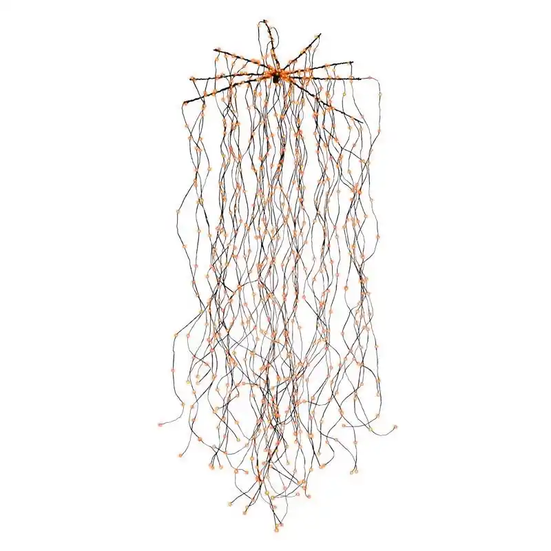 Orange Led Big Seed Waterfall Light Hanging Decor - Model Wwora