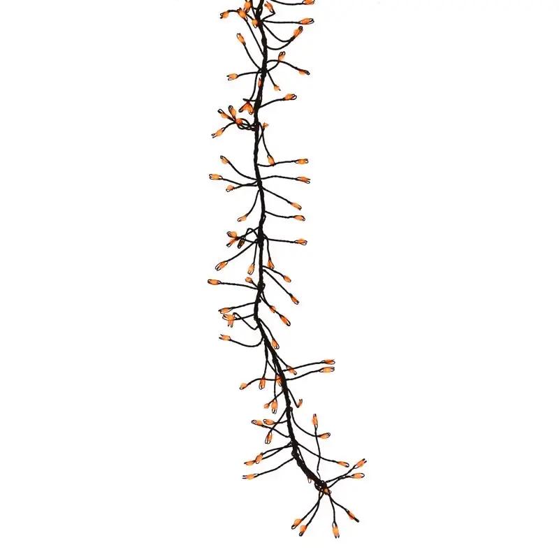 Orange 250 Count Led Connectable Big Seed Cluster Halloween Lights