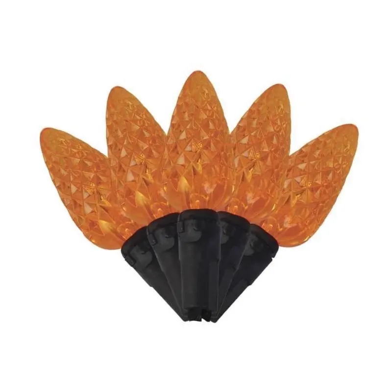 Celebrations Orange LED Anti-Flicker 100‑Bulb String Lights – Plug‑In Holiday Décor