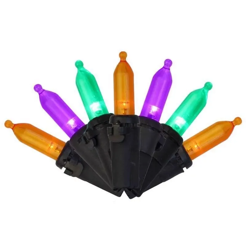 Multicolor Halloween LED String Lights – 100‑Bulb Plug‑In Décor
