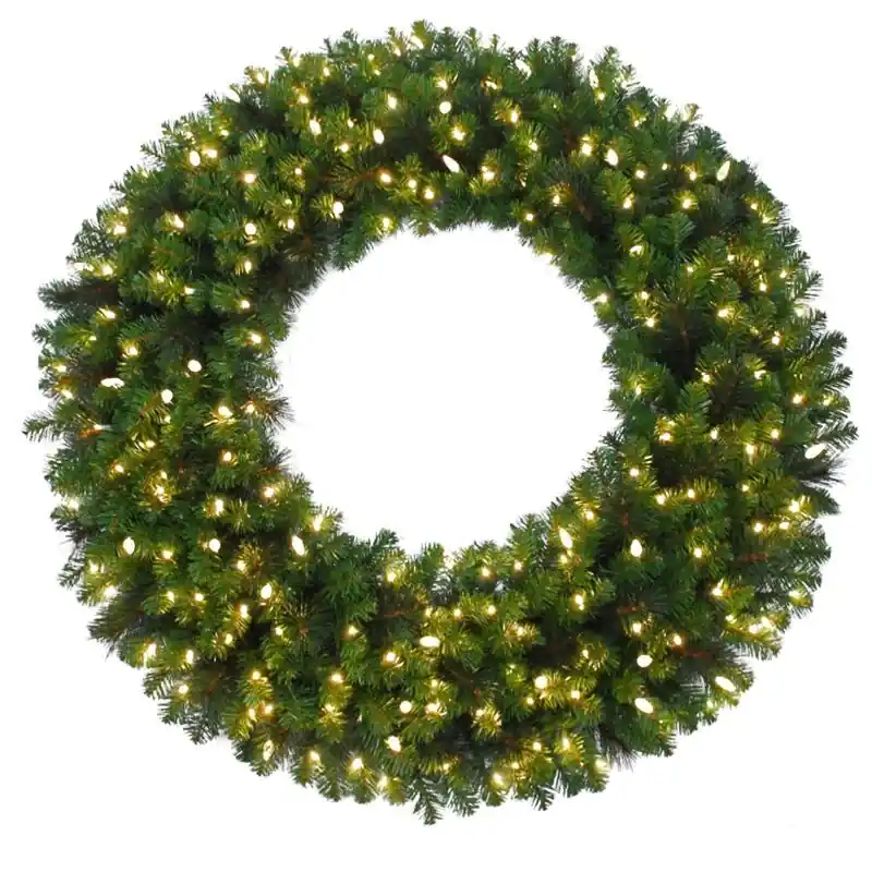Platinum 26 In. D Led Prelit Warm White Mixed Pine Wreath