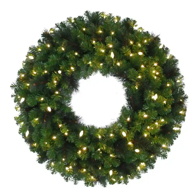 Platinum 48 In. D Led Prelit Warm White Mixed Pine Wreath