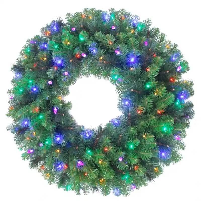 Platinum 48 In. D Led Prelit Multicolored Mixed Pine Wreath