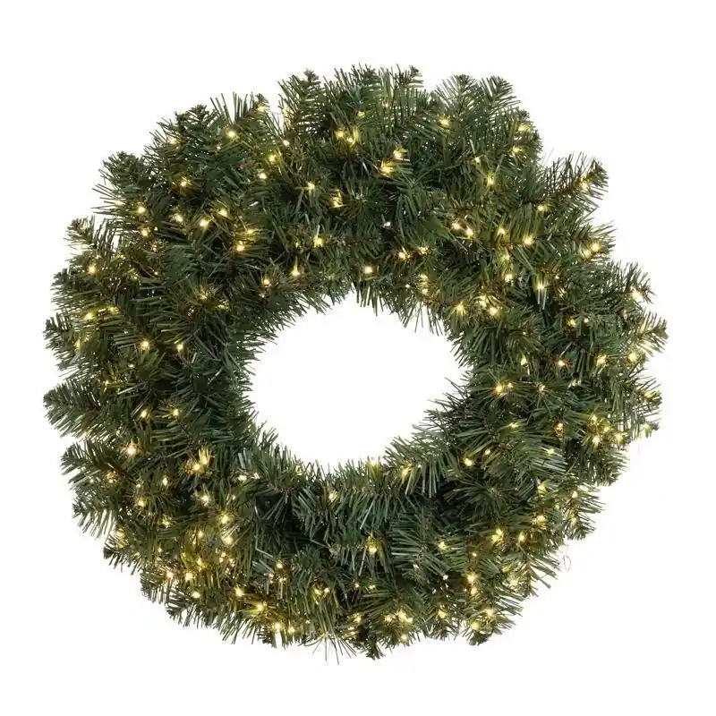 Celebrations 24 Inch Led Prelit Warm White Cascading Wreath With 300 Bulbs
