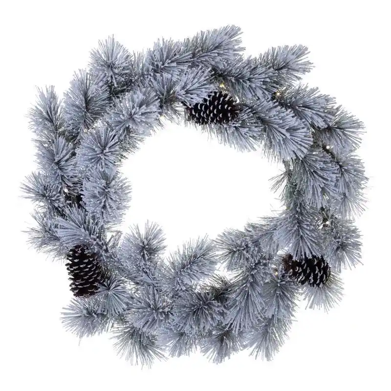 Celebrations 30 Inch Led Prelit Multicolored Snowy Scotch Pine Wreath