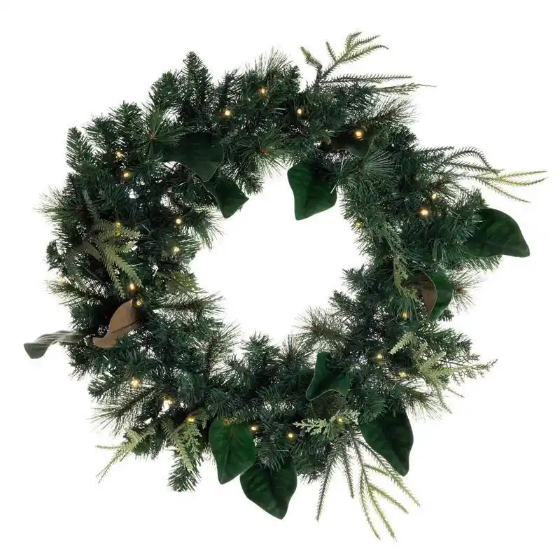 Celebrations Home 30 Inch Diameter Led Prelit Battery Operated Pvc Wreath