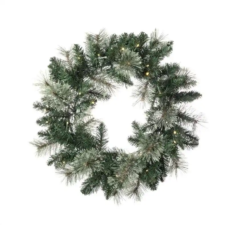 Celebrations LED Prelit Mixed Pine Wreath With Multicolored & Warm White Lights