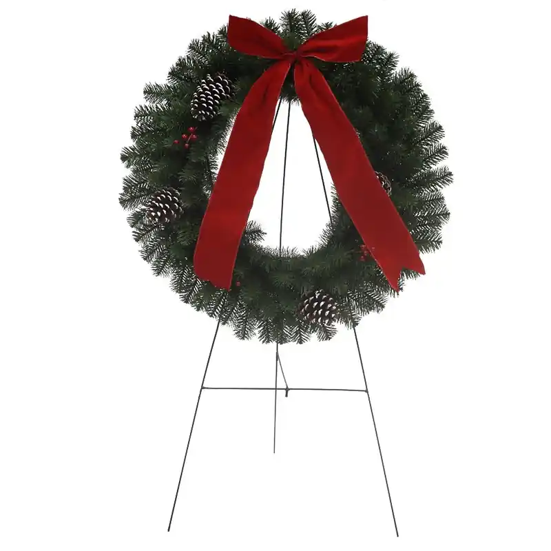 30 In. Diameter Memorial Christmas Wreath With Stand
