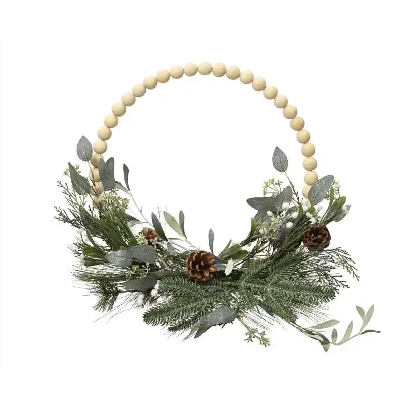 Decoris 15.75 Inch Diameter Modern Unlit Pe Wreath