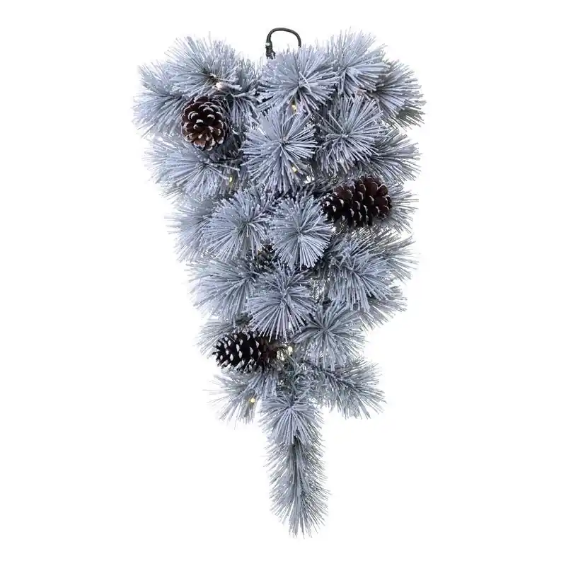 Celebrations 24 In. Led Prelit Multicolored Snowy Scotch Pine Teardrop Garland