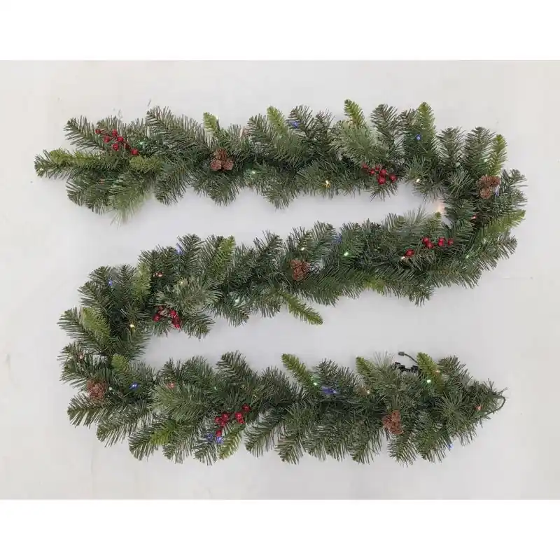 Celebrations 12 In. Diameter X 9 Ft. Length Led Prelit Mixed Pine Garland