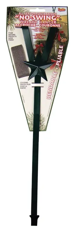 17 In. Green Steel Wreath Hanger - No Swing Design For Holiday Decor
