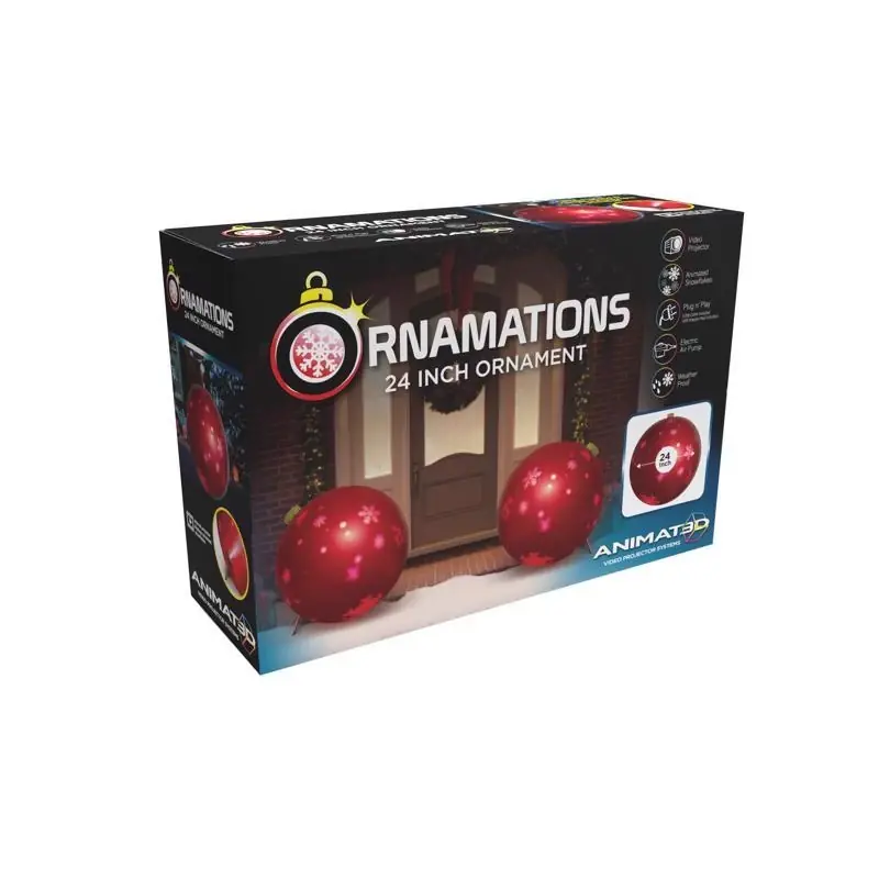 Mindscope Red Inflatable Ornament Animated Decor, 24 Inch Width