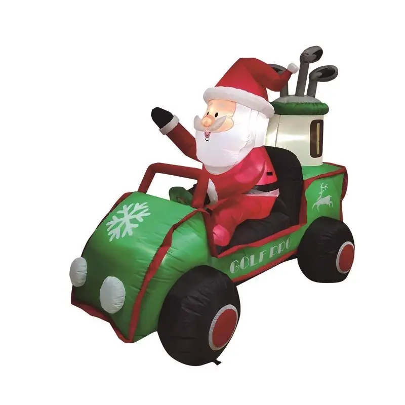Celebrations 6 Ft Santa In Golf Cart Inflatable Christmas Decor