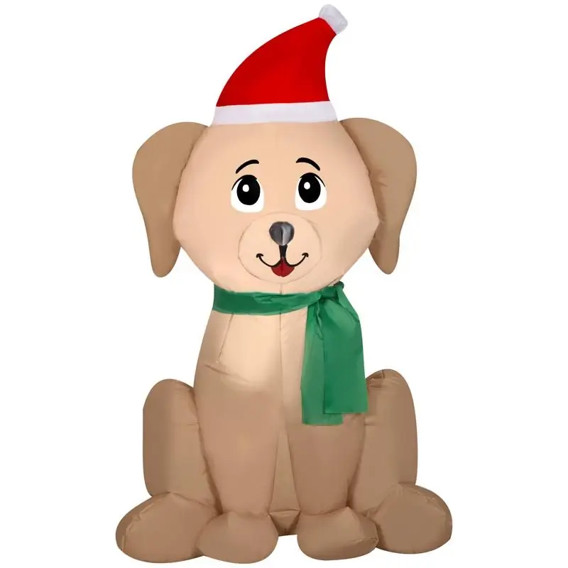 Gemmy Christmas Inflatable Golden Retriever 42 In. Outdoor Decoration