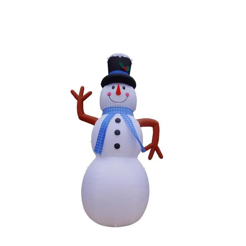 20‑Foot LED Inflatable Snowman With Blue Scarf – Holiday Outdoor Decoration
