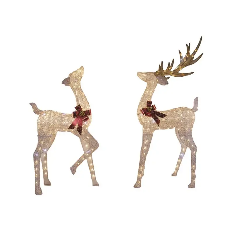 Led Warm White Buck And Doe 6 Ft. Yard Decor With Plug-in Power