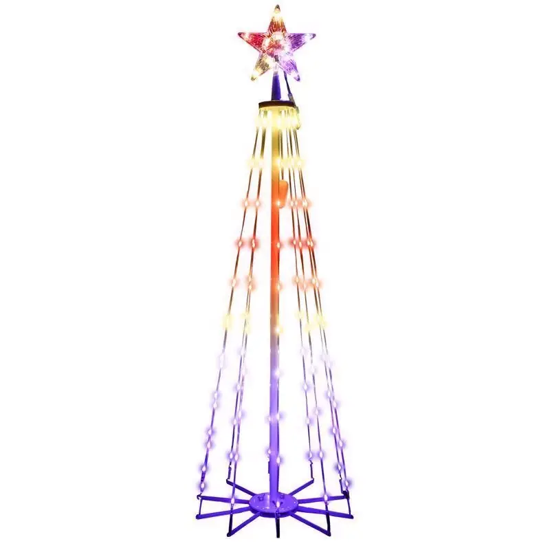 Celebrations Platinum Brilliant Led Rgbw Straight Frame Tree 4 Ft Yard Decor