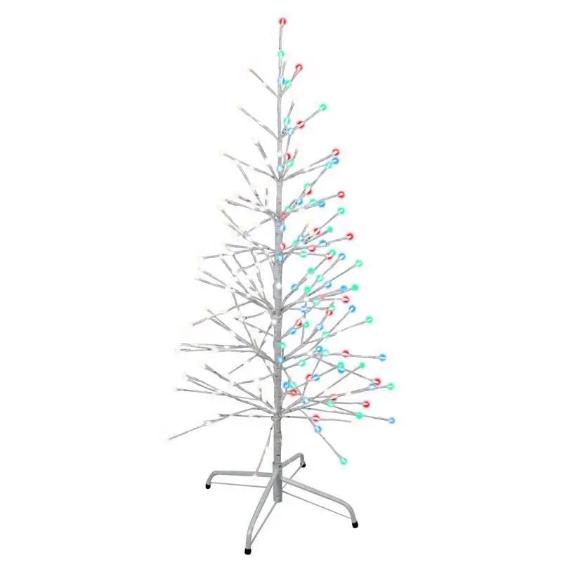 Celebrations 4 Ft. Led Multi-color Birch Tree Yard Decor