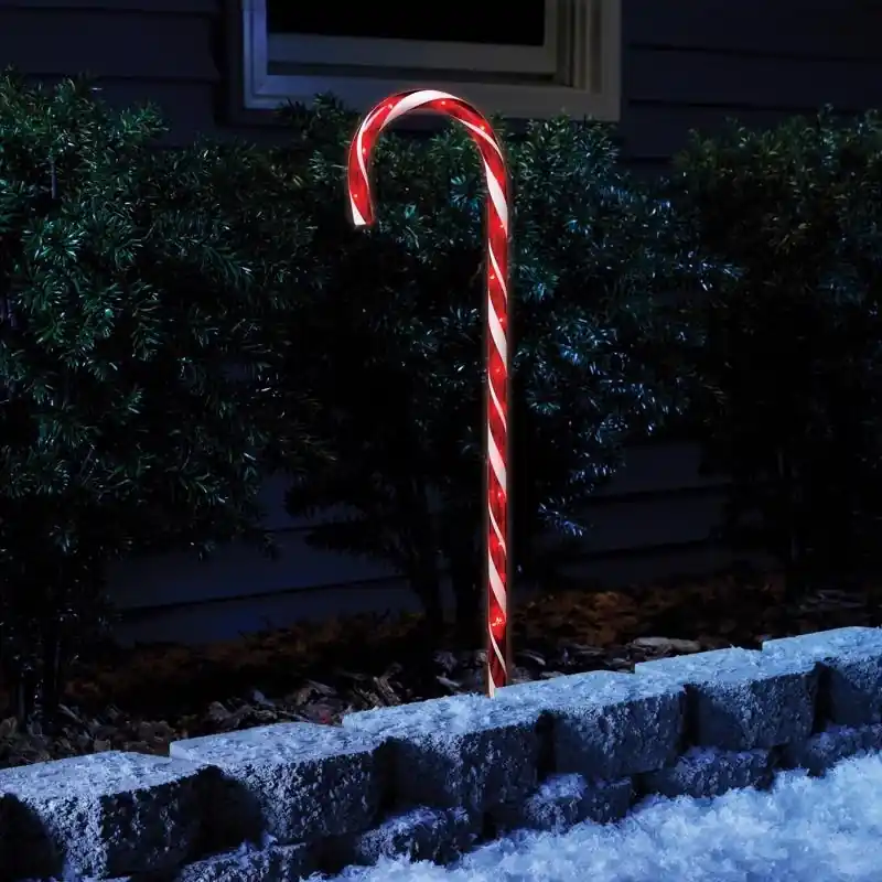 Celebrations Clear Lighted Candy Cane 27 In. Pathway Decor
