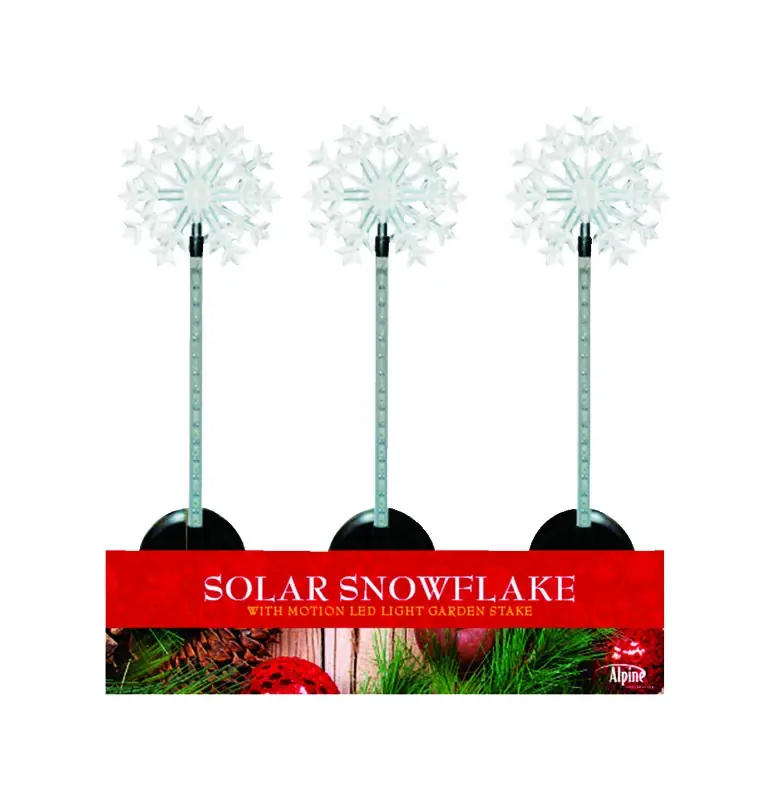Alpine LED Solar Snowflake Garden Stake 33 In. Pathway Decor