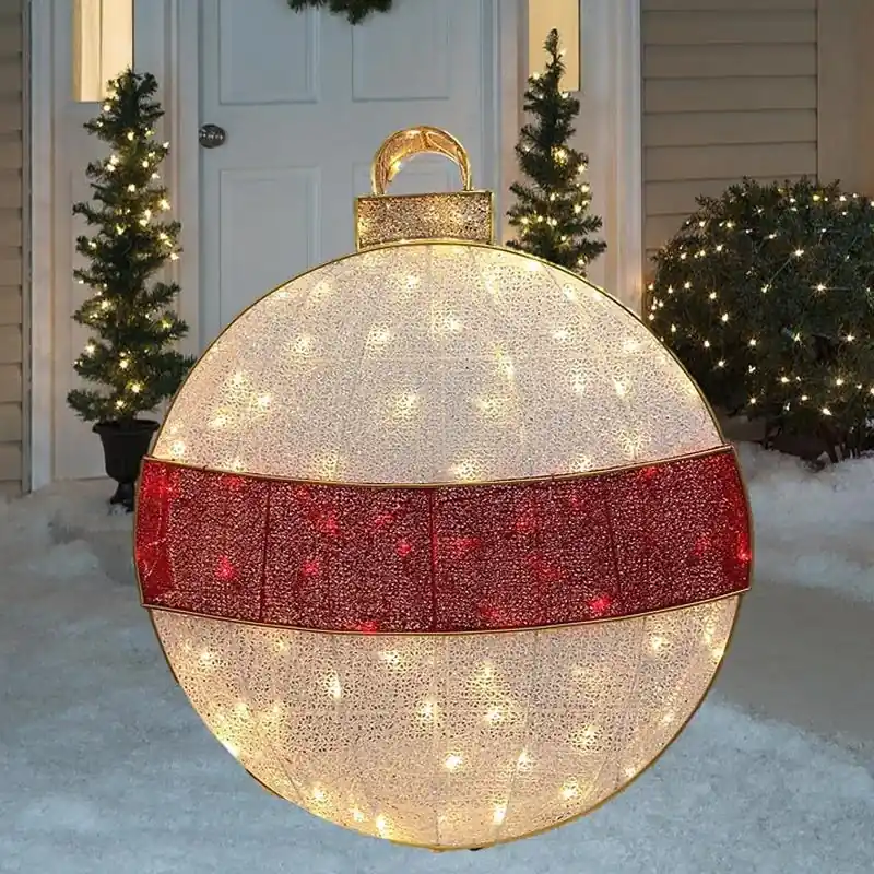 Led Red/white Ornament 3 Ft. Yard Decor With Plug-in Power