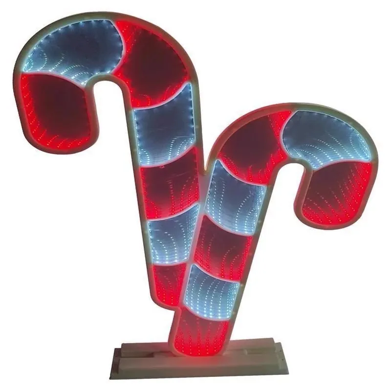 30‑Inch LED Infinity Candy Cane Outdoor Holiday Light – Plug‑In Yard Decoration
