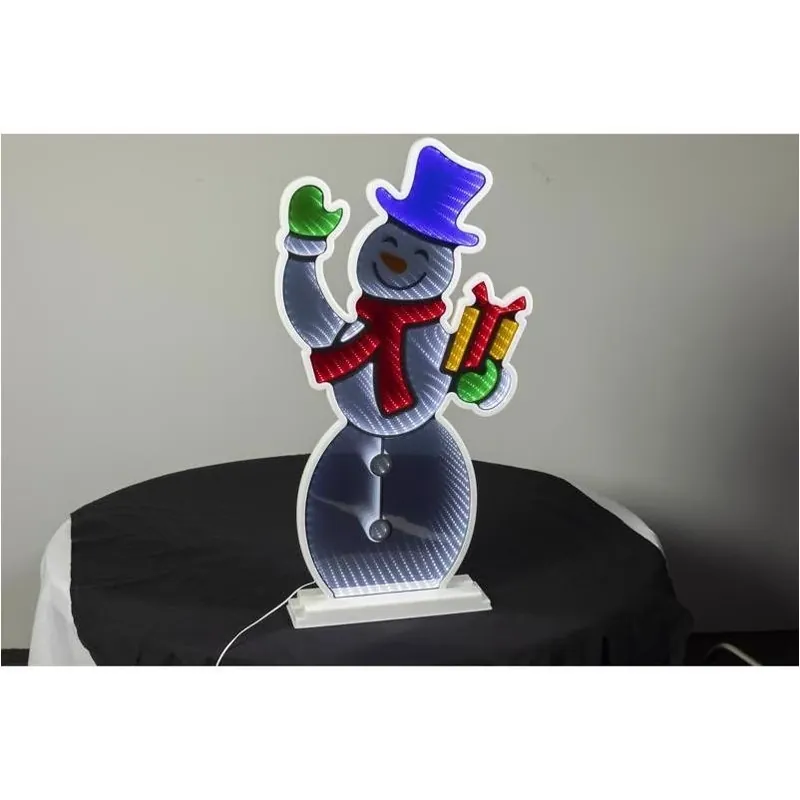 31‑Inch LED Infinity Snowman Outdoor Holiday Yard Decoration – Plug‑In Light