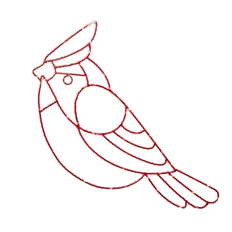 Celebrations Led Red Cardinal Silhouette 15 Inch Hanging Decor