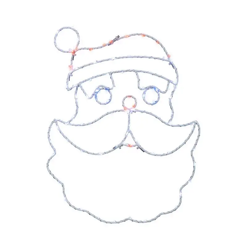 Celebrations Led Red/white Santa Head Silhouette 15 Inch Hanging Decor