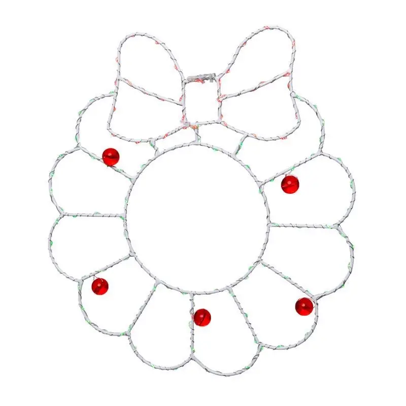 Celebrations 15 In. Led Multi-color Wreath Silhouette Hanging Decor
