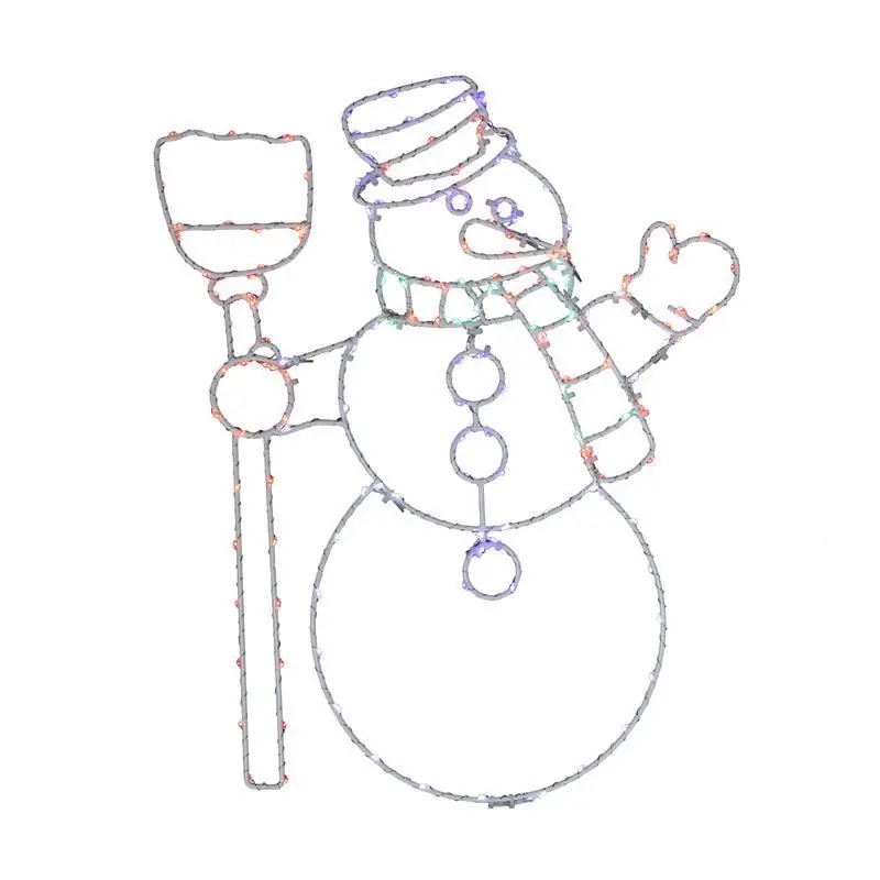 Celebrations Led Multi-color Snowman Silhouette 17 Inch Hanging Decor