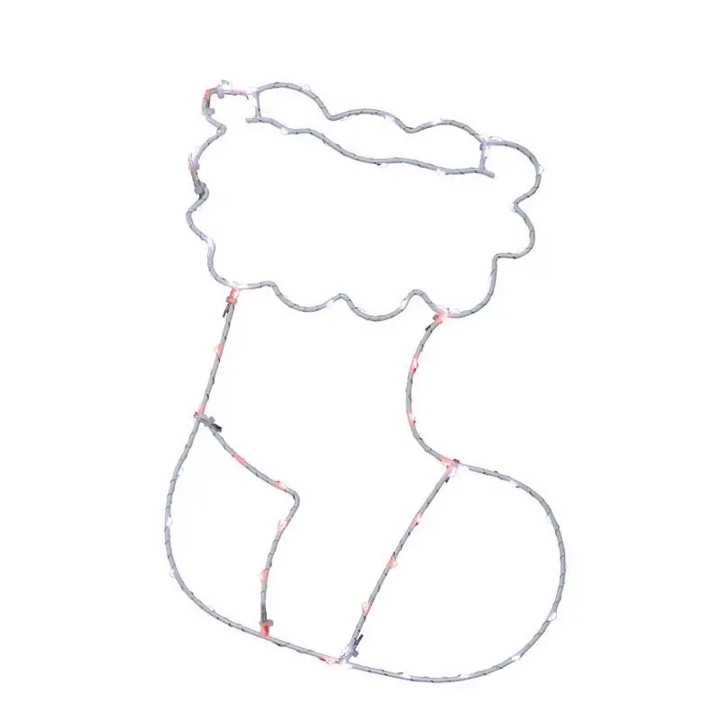 Celebrations 15 Inch Led Red/white Stocking Silhouette Hanging Decor
