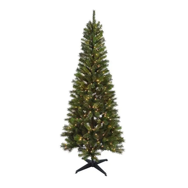 Holiday Bright Lights 1-2 Tree 7 Ft. Pencil LED 500 Ct Highland Spruce Color Changing Christmas Tree
