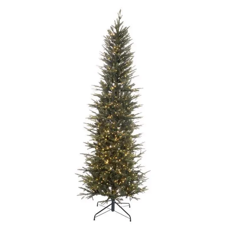Holiday Bright Lights 7.5‑Foot Emerald Pine Pencil Christmas Tree With 900 LED Lights