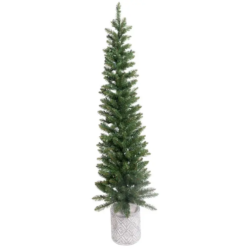 Celebrations 5 Ft. Slim LED 100 Ct Diamond Potted Color Changing Entrance Tree