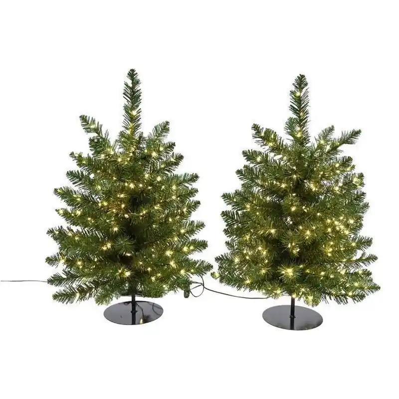 Celebrations 24‑inch Warm White LED Walkway Cascade Christmas Tree – Plug‑In Twinkling Lights