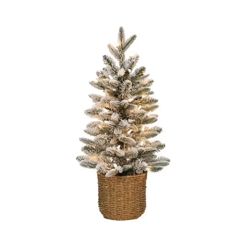 2 Ft. Full Led Flocked Christmas Tree With 35 Lights - Model J20f-115-lc