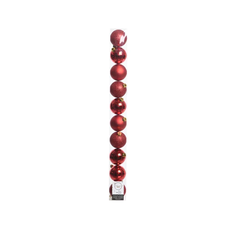 Red Shatterproof Baubles Ornaments 2 Inch Indoor Christmas Decor