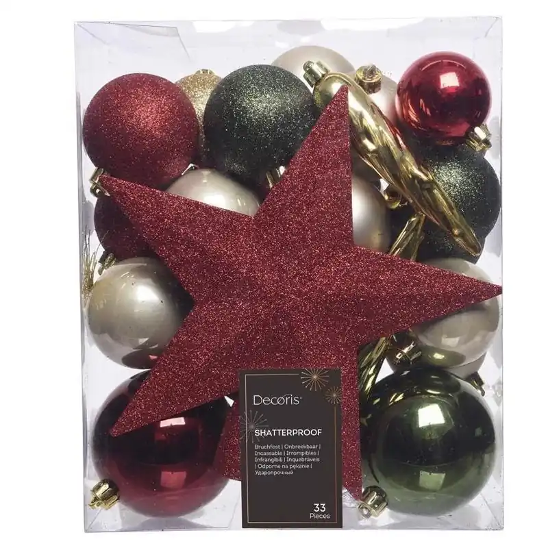 Decoris Multicolored Assorted Ornaments – 3.15‑Inch Set