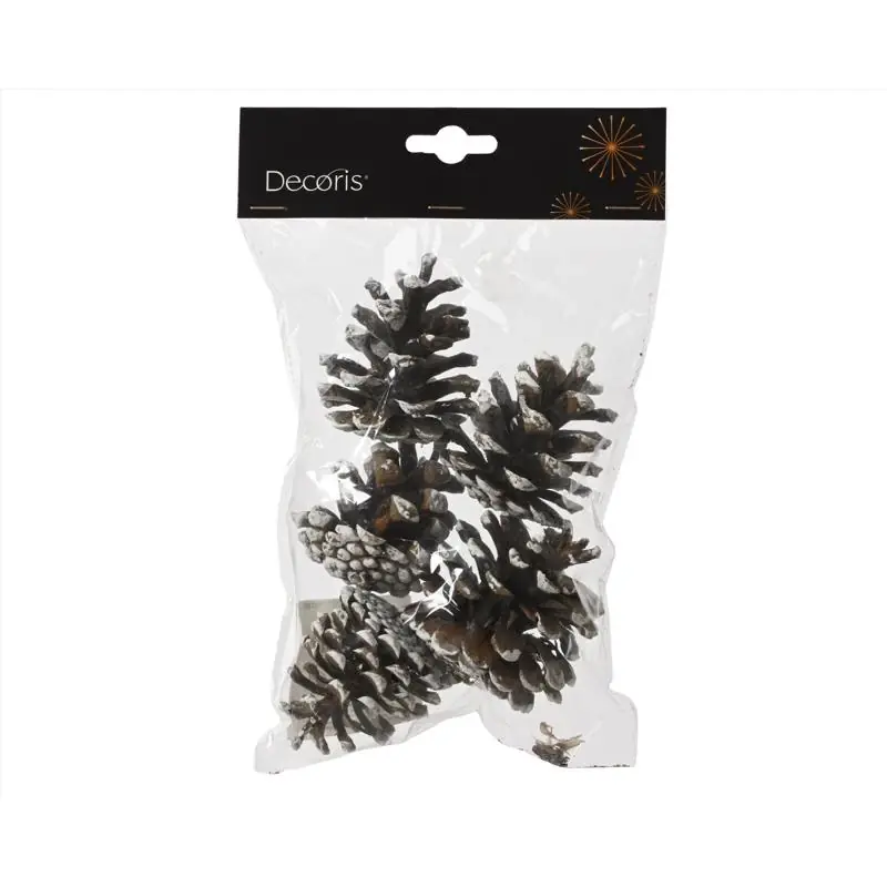 Decoris Set Of 5 Pinecones 5.91 Inches For Christmas Decor