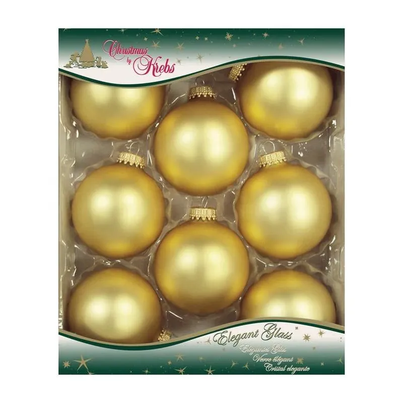 Gold Velvet Ball Ornaments – Set Of 8 By Christmas By Krebs