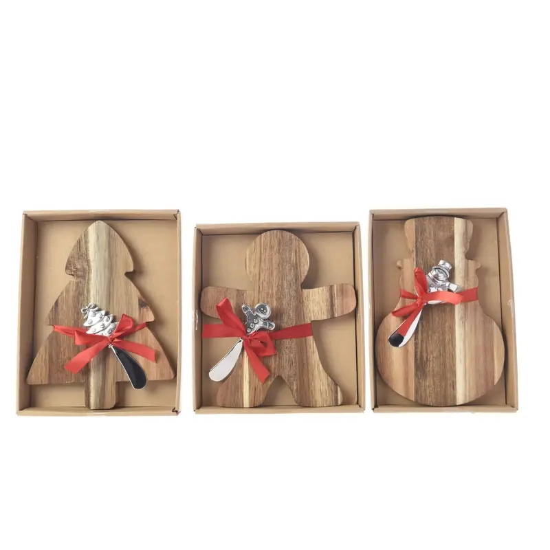 Acacia Cheese Boards - Gingerbread Man, Snowman, Tree Designs